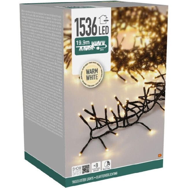 S.I.A. Treecluster-Weihnachtsbaumbeleuchtung - 1536 LEDs - Warmweiß