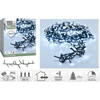 Micro Cluster LED String Lights - 1000 LED - 20m - white - Timer