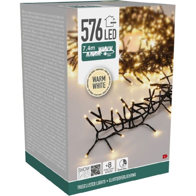 S.I.A. Treecluster LED-Weihnachtsbaumbeleuchtung - 576 LEDs, Warmweiß