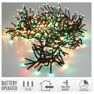 Cluster-Lichterkette - 192 LEDs - 1,4 m - Traditioneller Dreifarbmix