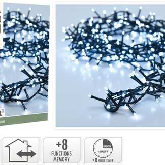 Micro Cluster LED String Lights - 400 LED - 8m - White - Timer