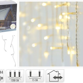 IJspegel verlichting 360 LED - warm wit - transparant snoer
