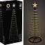 Kerstboom - Vlaggenmast - 300cm - 550 LED - Zwart Frame - Warm Wit