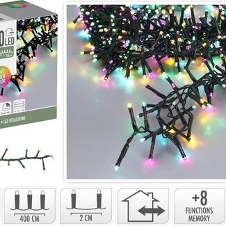 Micro Cluster LED String Lights 200 LED - 4m - Soft Multi Color