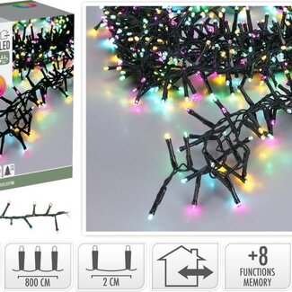 Micro Cluster LED String Lights - 8 Meter - 400 LED - Soft Multi Color
