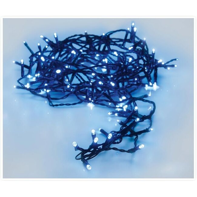LED-Weihnachtslichterkette für außen - 240 LEDs, 18 m, Blau, Timer, Lichtfunktionen und Speicher