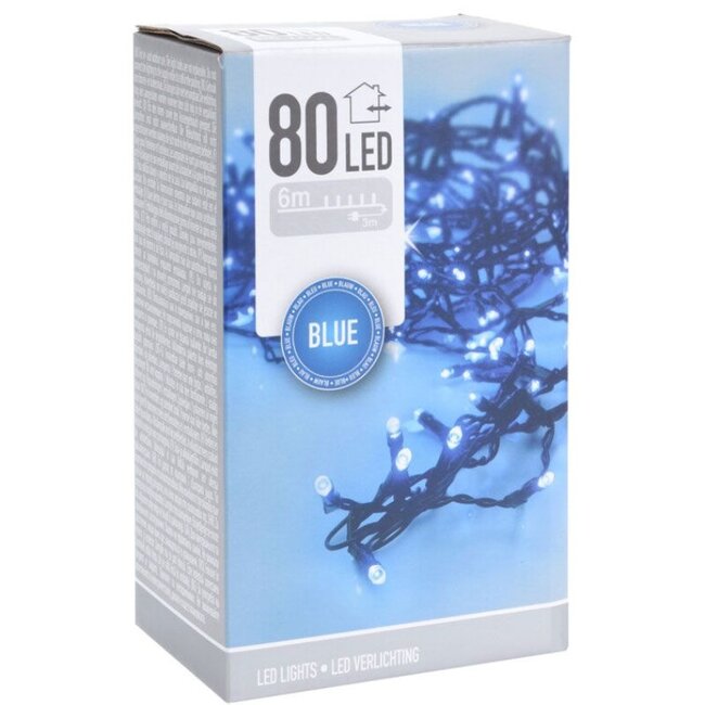 LED-Lichterkette - 80 LEDs - 6 m - Blau