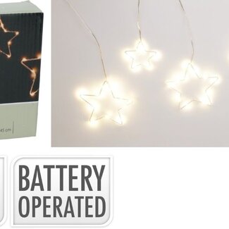 Batteriebetriebener Lichtervorhang mit Weihnachtssternen