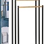Bathroom Solutions Freestanding towel rack made of black metal with 3 bamboo rods