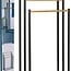 Freistehender Handtuchständer aus schwarzem Metall mit 3 Bambusstäben – 45 × 23 × 85 cm