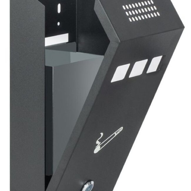 Ceruzo lockable wall ashtray black - 32 × 14 × 6 cm, 2 keys, approx. 200 cigarettes