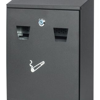 Ceruzo Lockable wall ashtray made of black powder-coated, galvanized steel