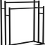 Ceruzo Freistehender Handtuchständer, 80 cm, 3 Stangen, Mattschwarz