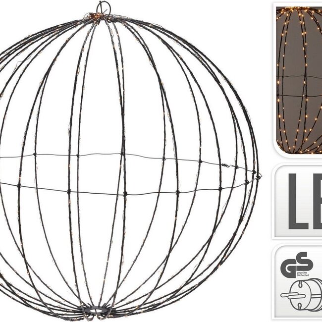Lichtbol 320 led - Metaal - 50 cm - Kerstverlichting - met Timer - extra warm wit