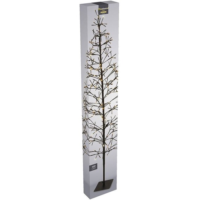 Decorative LED light tree, 120 cm – 160 warm white LEDs, IP44 adapter and metal stand