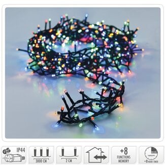 Microcluster kerstverlichting – 30 m – 1500 multicolor leds