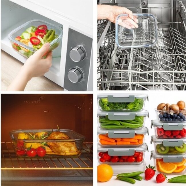 Meal Prep Bakjes - 10 stuks Vershoudbakjes - Glas