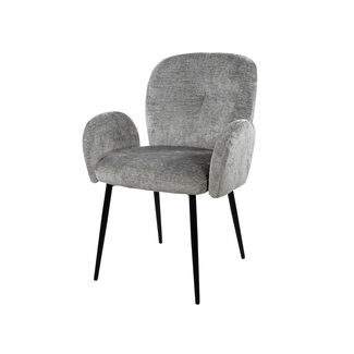 MySons Dining chair Bobby – with armrests – light grey 85 – set of 2