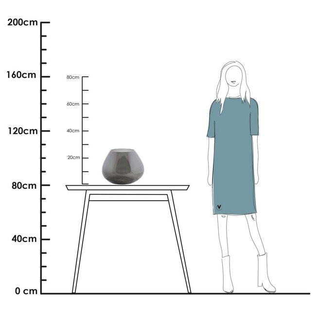 Vase The World Morava vase – grey – Ø32 × H25 cm