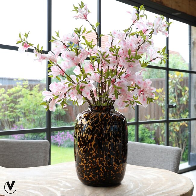 Vase The World Artic vase – old gold with cheetah pattern