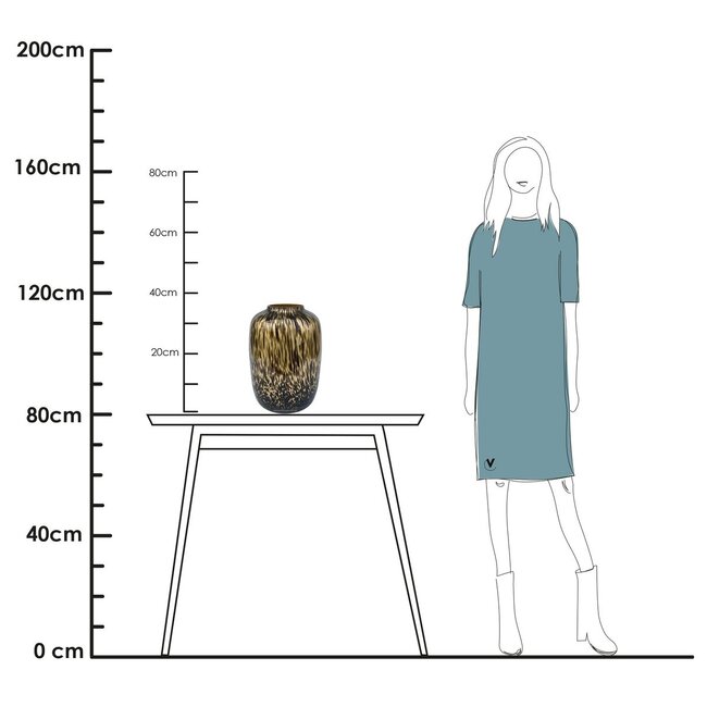 Vase The World Artic vase – old gold with cheetah pattern