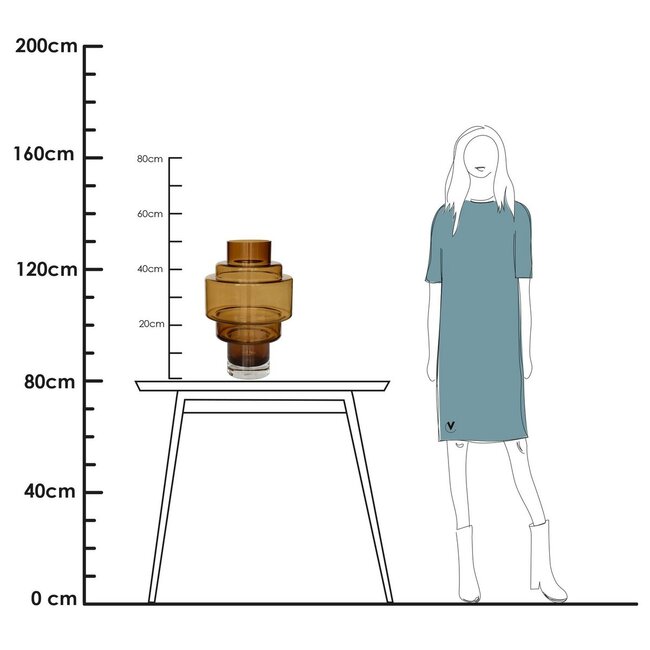 Vase The World Kasai vase – cognac