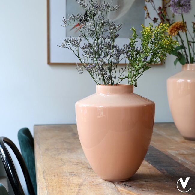 Vase The World Tugela vase – pastel peach – Ø28 × H35 cm