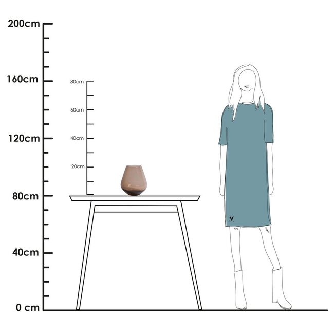 Vase The World Tasman vase – taupe – Ø20 × H22 cm