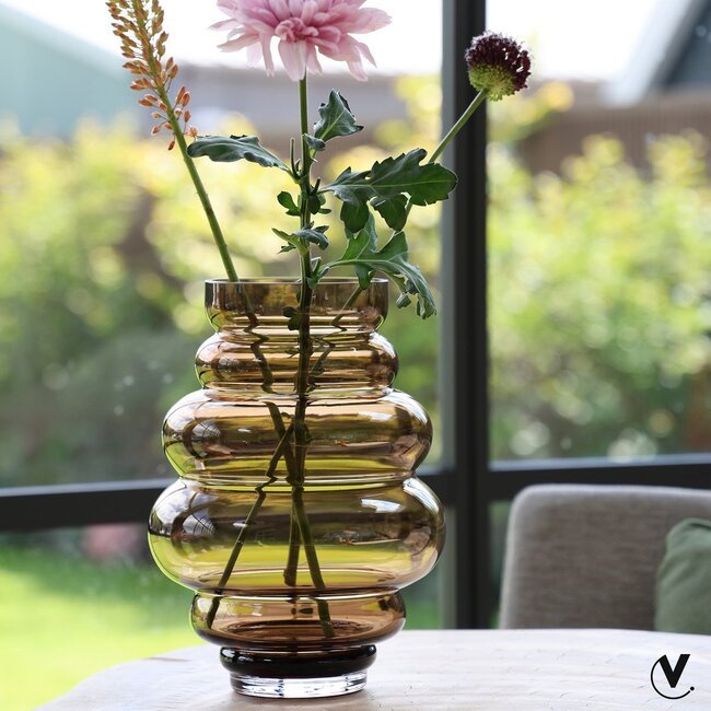 Vase The World Maputo vase – taupe – Ø22 × H30 cm