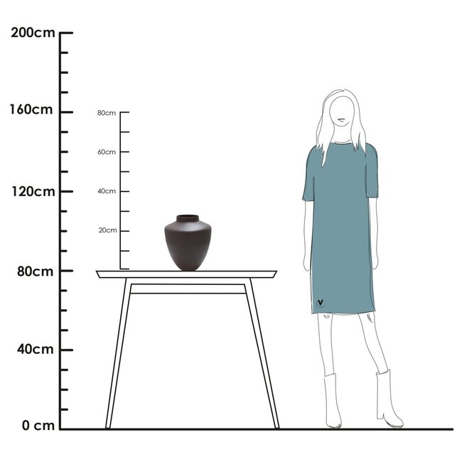 Vase The World Tugela vase – matte earth – Ø28 × H36 cm