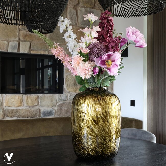 Vase The World Artic vase – gold with cheetah pattern – Ø32.5 × H45 cm