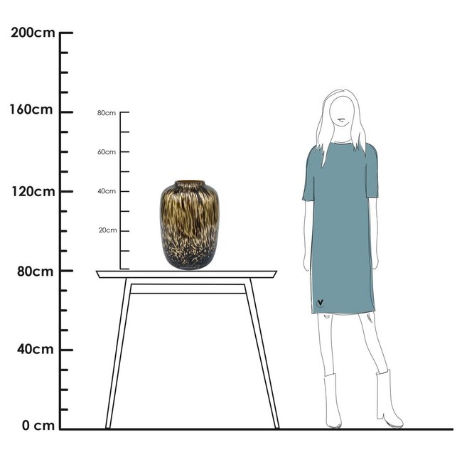 Vase The World Artic vase – gold with cheetah pattern – Ø32.5 × H45 cm