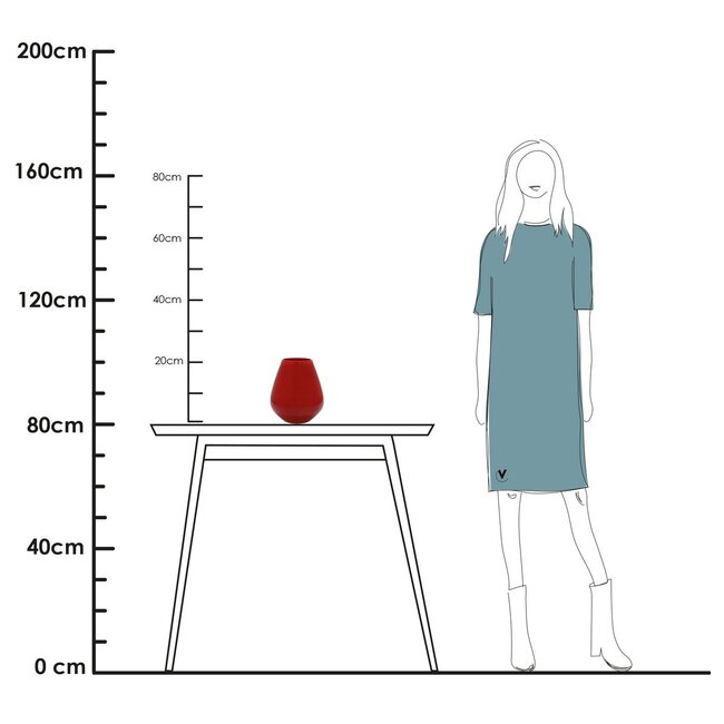 Vase The World Tasman S vase – bright red – Ø18 × H20 cm