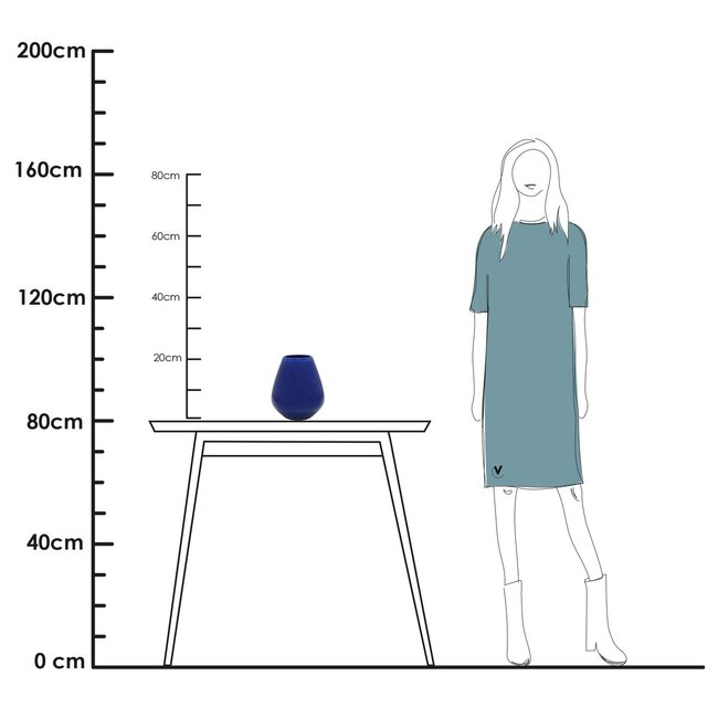 Vase The World Tasman S vase – bright blue – Ø18 × H20 cm