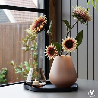 Vase The World Tasman S vase – matte sand – Ø18 × H20 cm