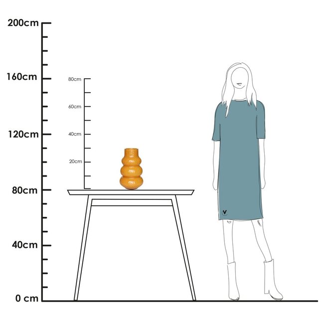 Vase The World Lomami Elite vase – yellow – Ø18 × H30 cm
