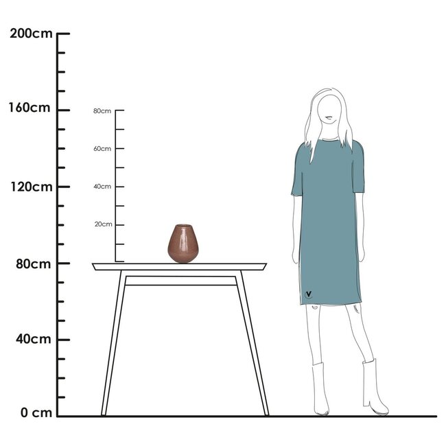 Vase The World Tasman S Elite vase – brown – Ø18 × H20 cm