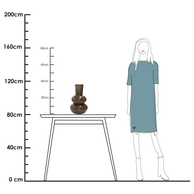 Vase The World Lindi Elite vase – dark brown – Ø22 × H36 cm