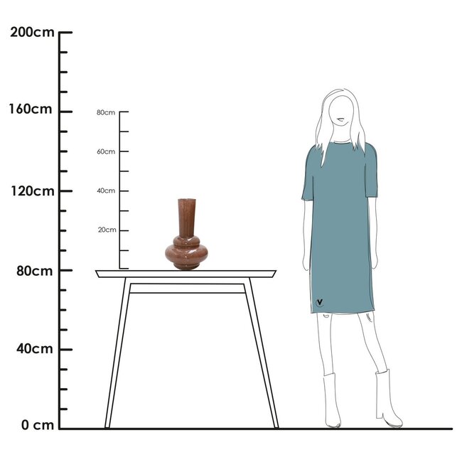 Vase The World Bolombo Elite vase – brown – Ø20 × H36 cm