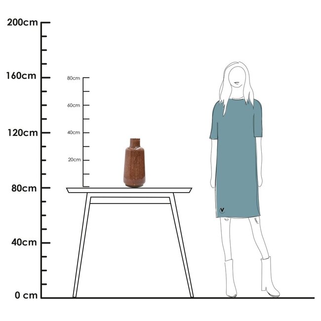 Vase The World Jana Elite vase – brown – Ø18 × H35 cm