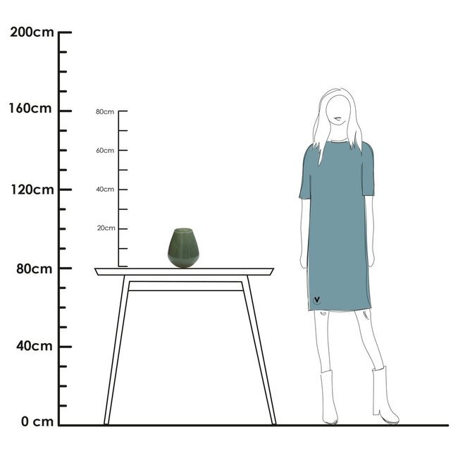 Vase The World Tasman S Elite vase – green – Ø18 × H20 cm