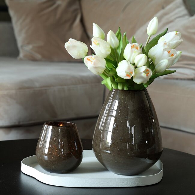 Vase The World Tasman S Elite vase – dark brown – Ø18 × H20 cm
