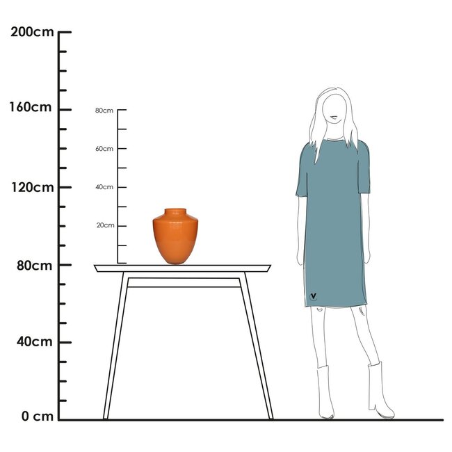 Vase The World Tugela vase – dark orange – Ø24.5 × H29 cm