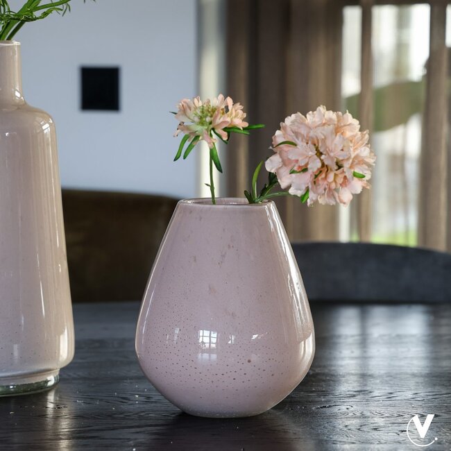 Tasman S Elite glass vase – ivory – Ø18 × H20 cm