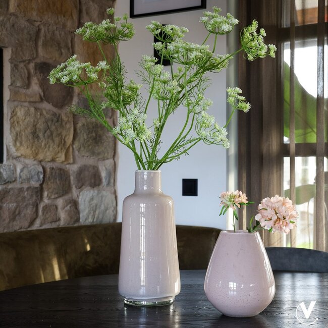 Tasman S Elite glass vase – ivory – Ø18 × H20 cm