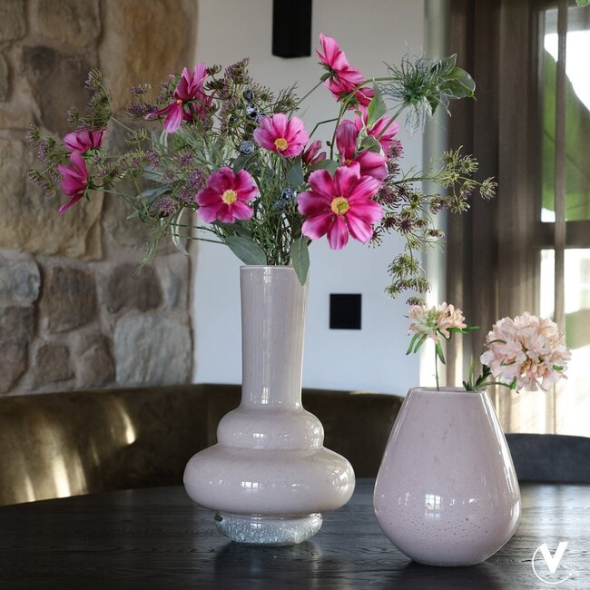 Tasman S Elite glass vase – ivory – Ø18 × H20 cm