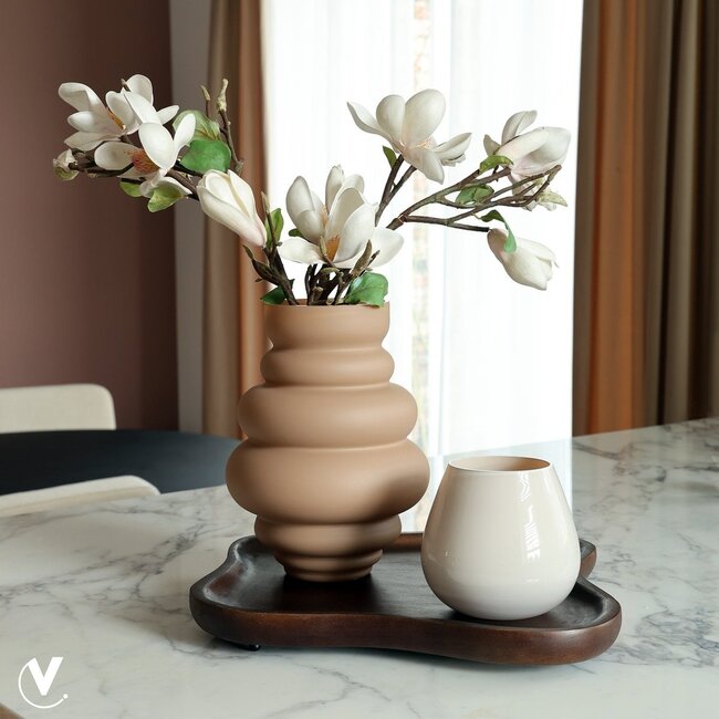 Maputo glass vase – matte sand – S or M