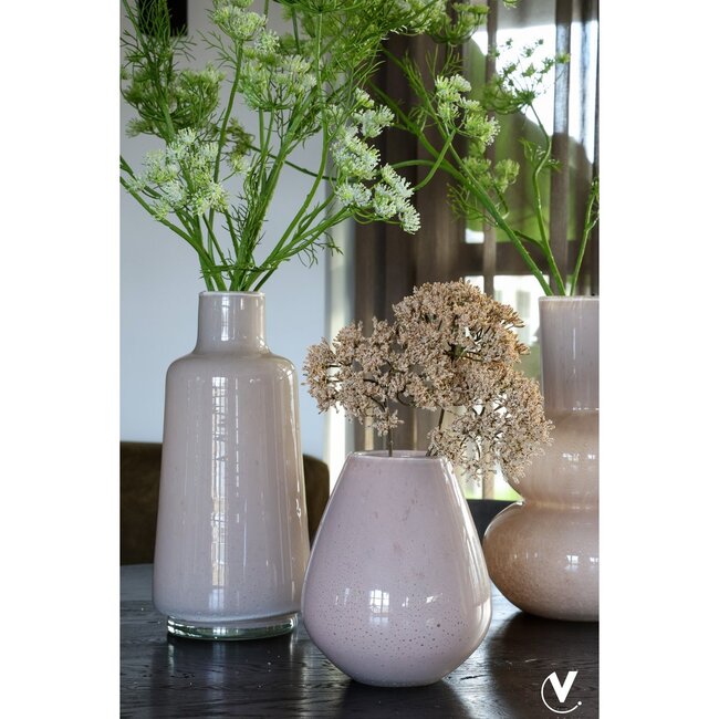 Tasman S Elite glass vase – ivory – Ø18 × H20 cm