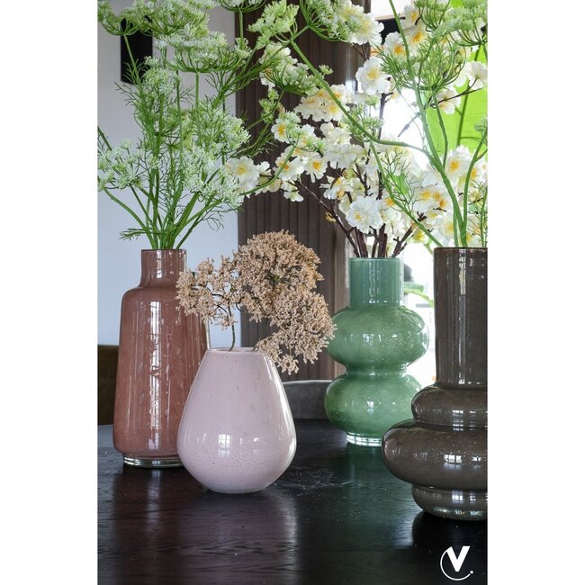 Tasman S Elite glass vase – ivory – Ø18 × H20 cm