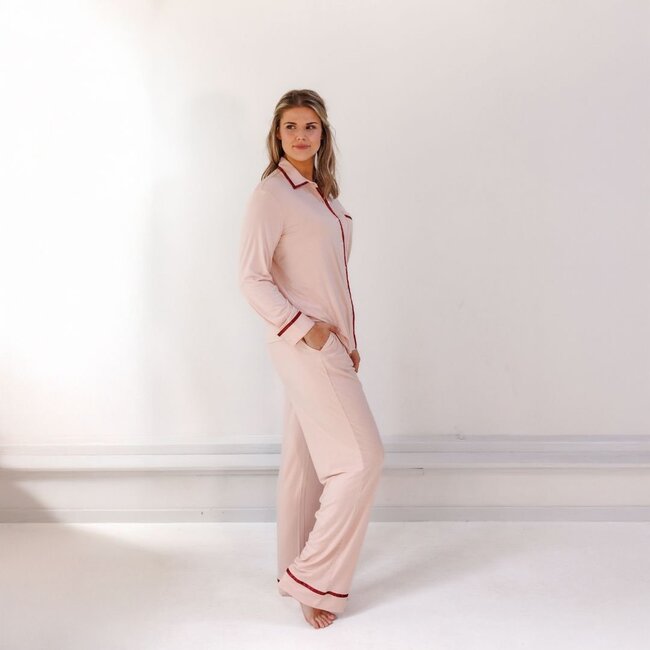 Coco & Cici TENCEL™ damespyjama met lange broek – Powder Peach